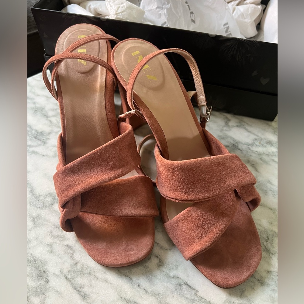 Inez Isabel Clay Suede Sandals (NWT)
